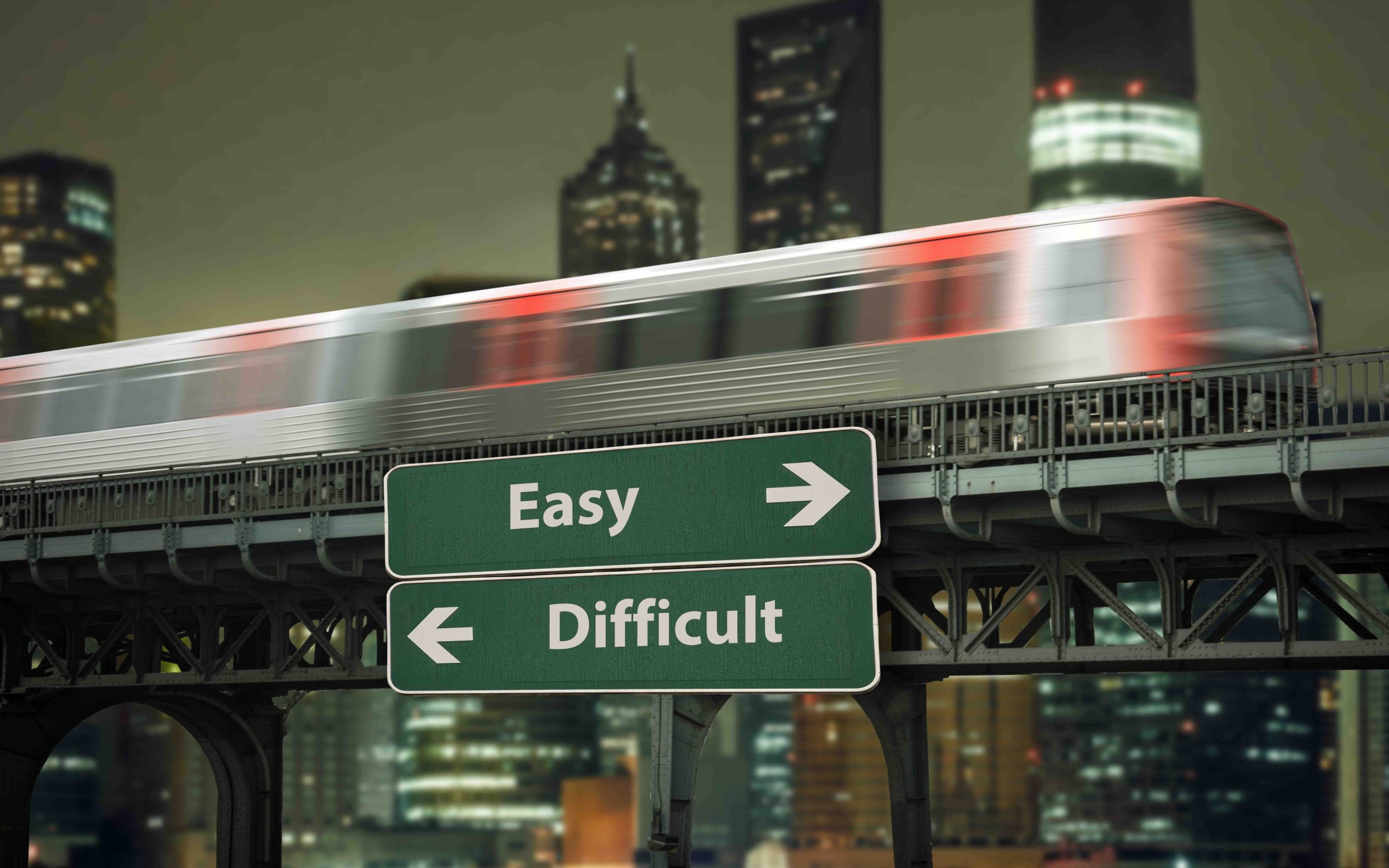 The train shows direction to either difficult or easy - suggesting that using a Buying Agent Simplifies £1m+ Moves